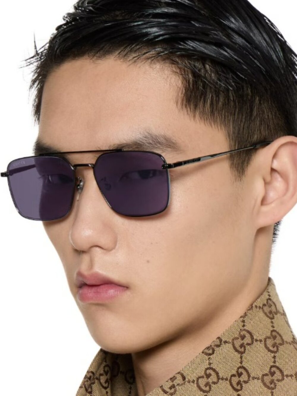 Gucci Women Sunglasses Ruthenium Violet Rectangular GG1957SA 003 NEW AUTHENTIC - Picture 14 of 14